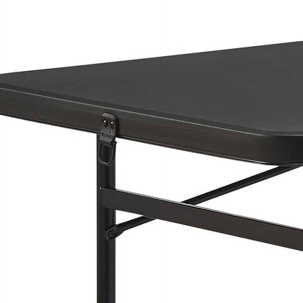 6 Foot Bi-Fold Plastic Folding Table  Black