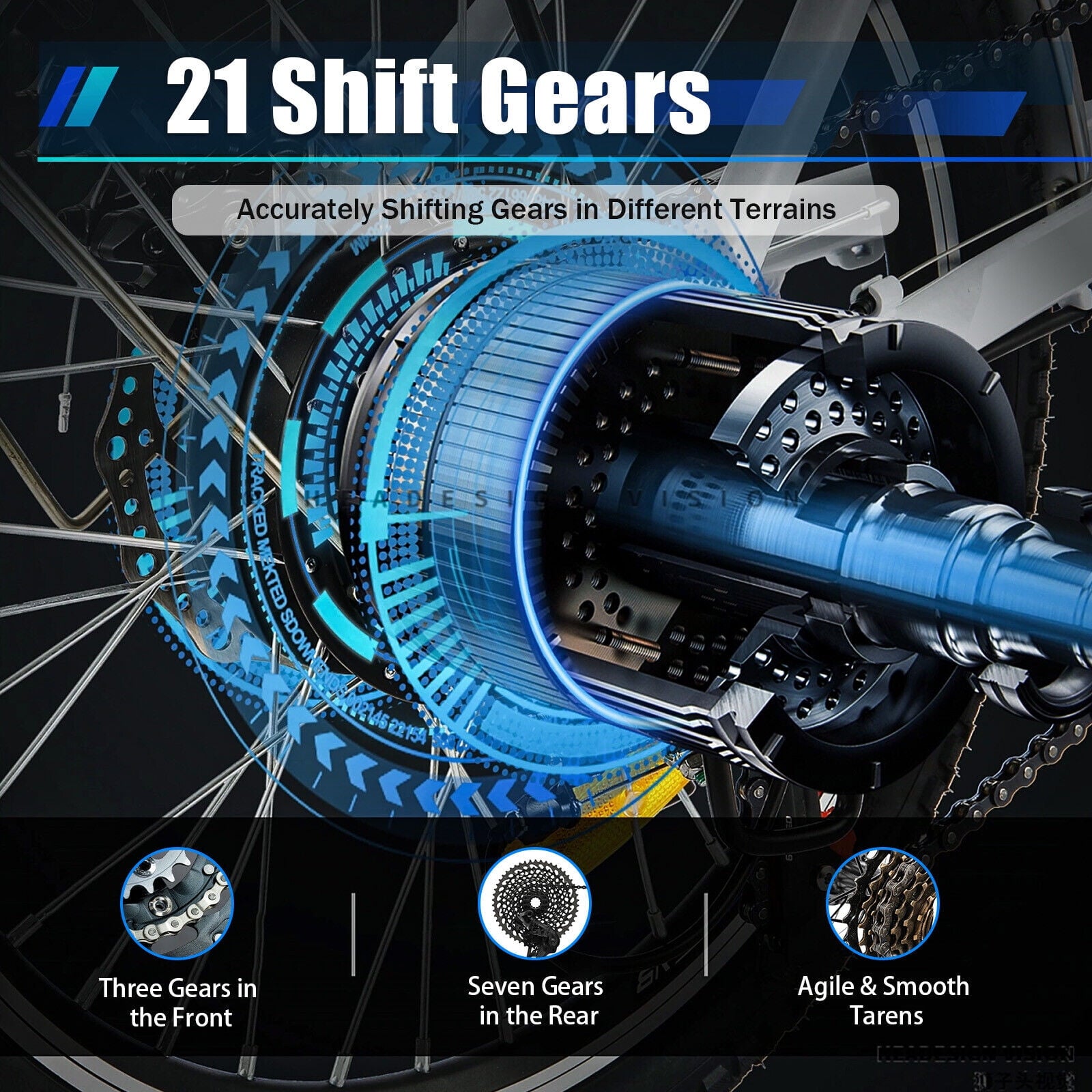 26" Mountain Bike 21-Speed Folding Men Women Bikes Dual Disc Brake MTB Bicycle