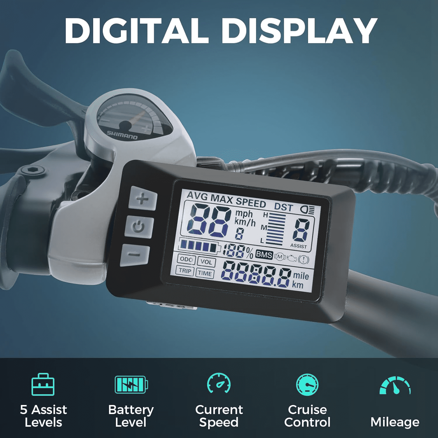 ANCHEER Gladiator 500W 26" Electric Bike for Adults, Electric Mountain Bike with 2.1” eMTB Tire, 48V 10.4Ah Battery, 3H Fast Charge, Shimano 21 Speed, Adults Electric Bicycle