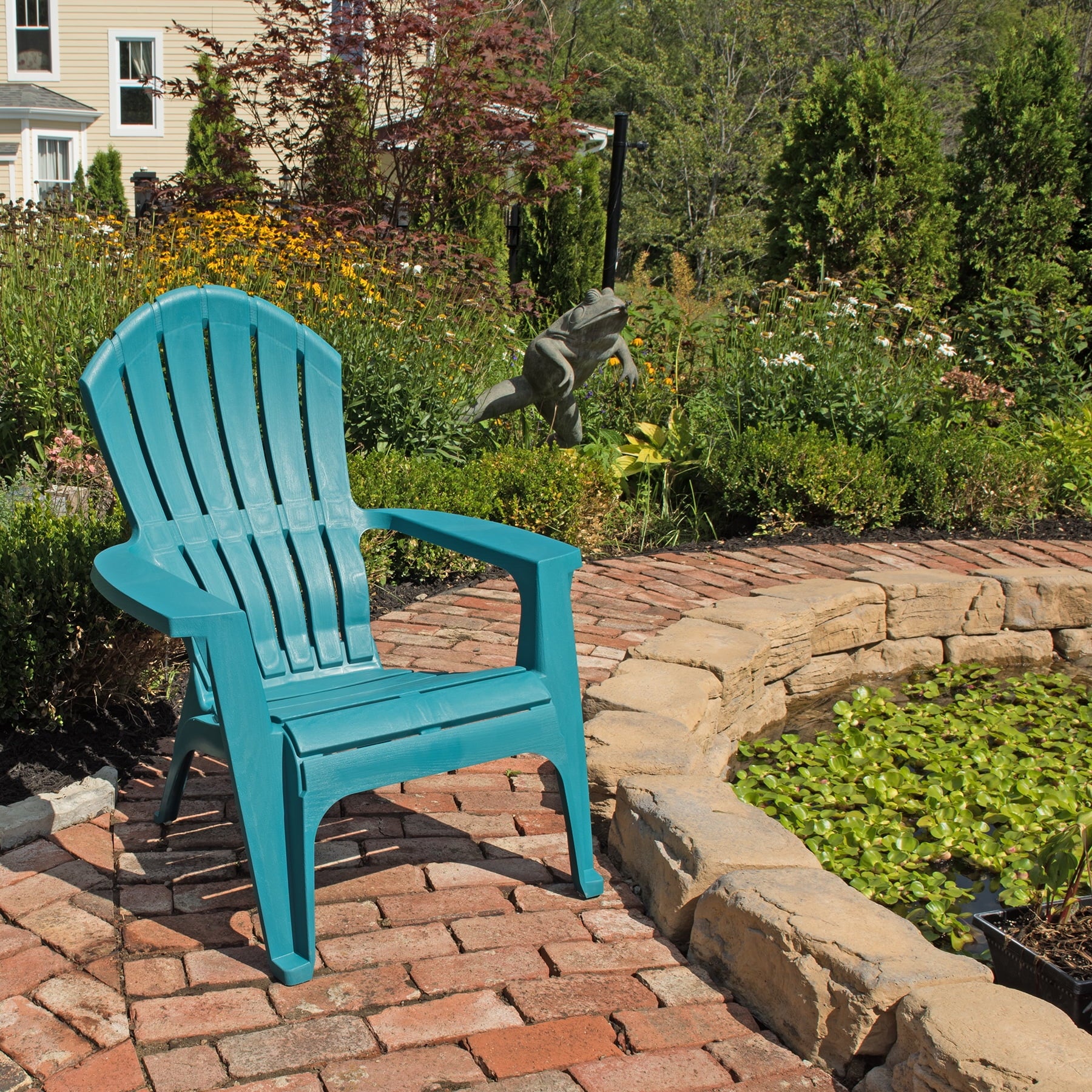 Adams Manufacturing RealComfort Outdoor Resin Stackable Adirondack Chair  Gray