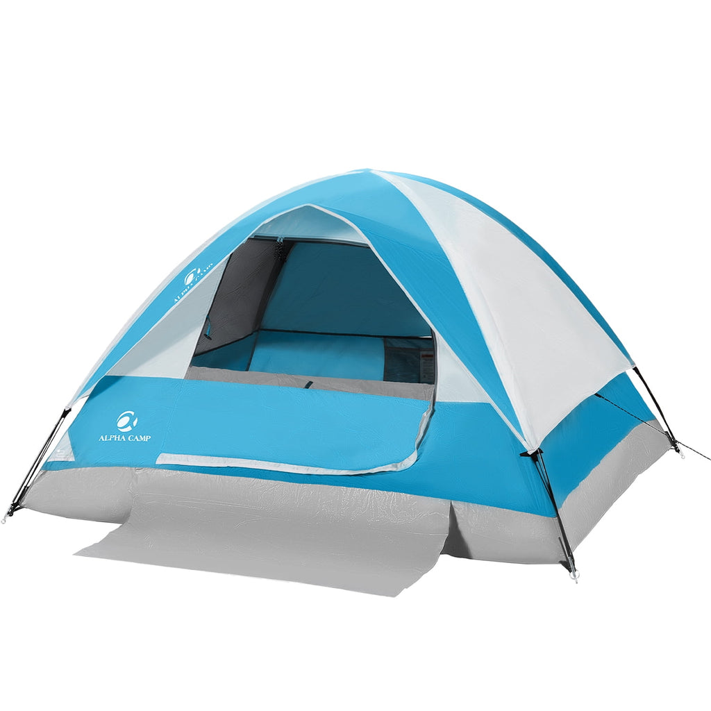 Alpha Camper 2-Person Camping Dome Tent Waterproof Portable Tent with Carry Bag, Blue