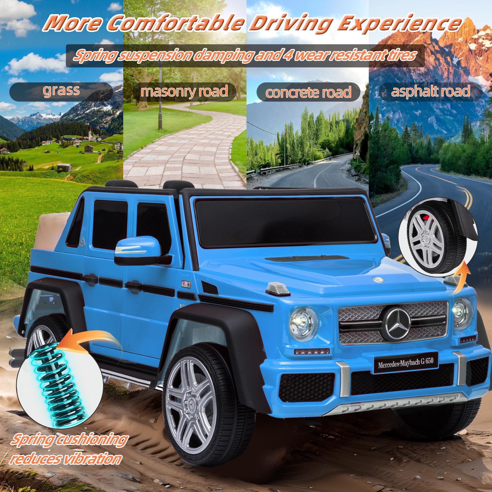 24V Ride on Car with Remote Control for Kids Mercedes Benz Ride on Car Toy for Boys and Girls 3-6 Years Old, Electric Vehicle, Bluetooth, LED Light, White