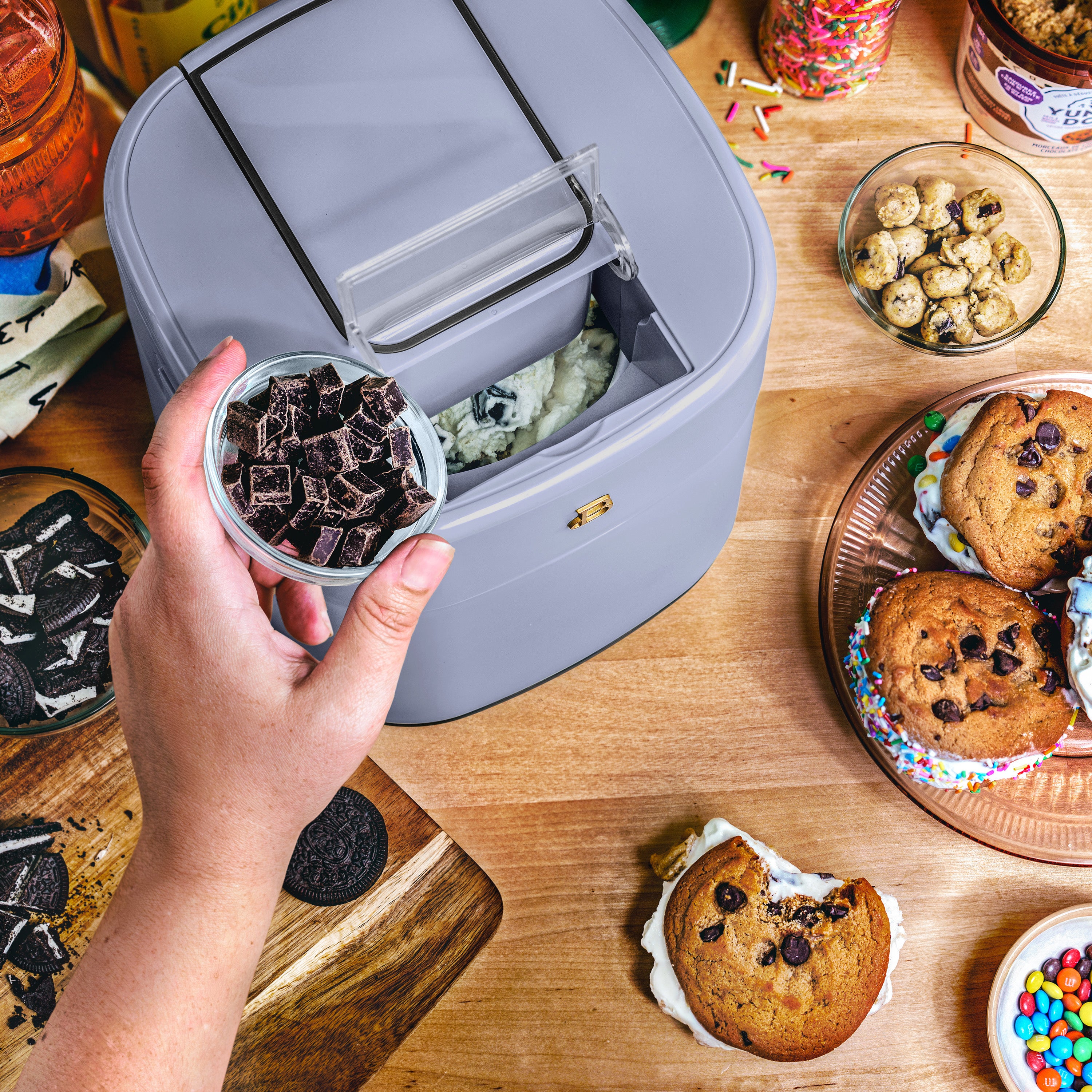 Beautiful 1.5 Qt Ice Cream Maker with Touch Activated Display, White Icing by Drew Barrymore