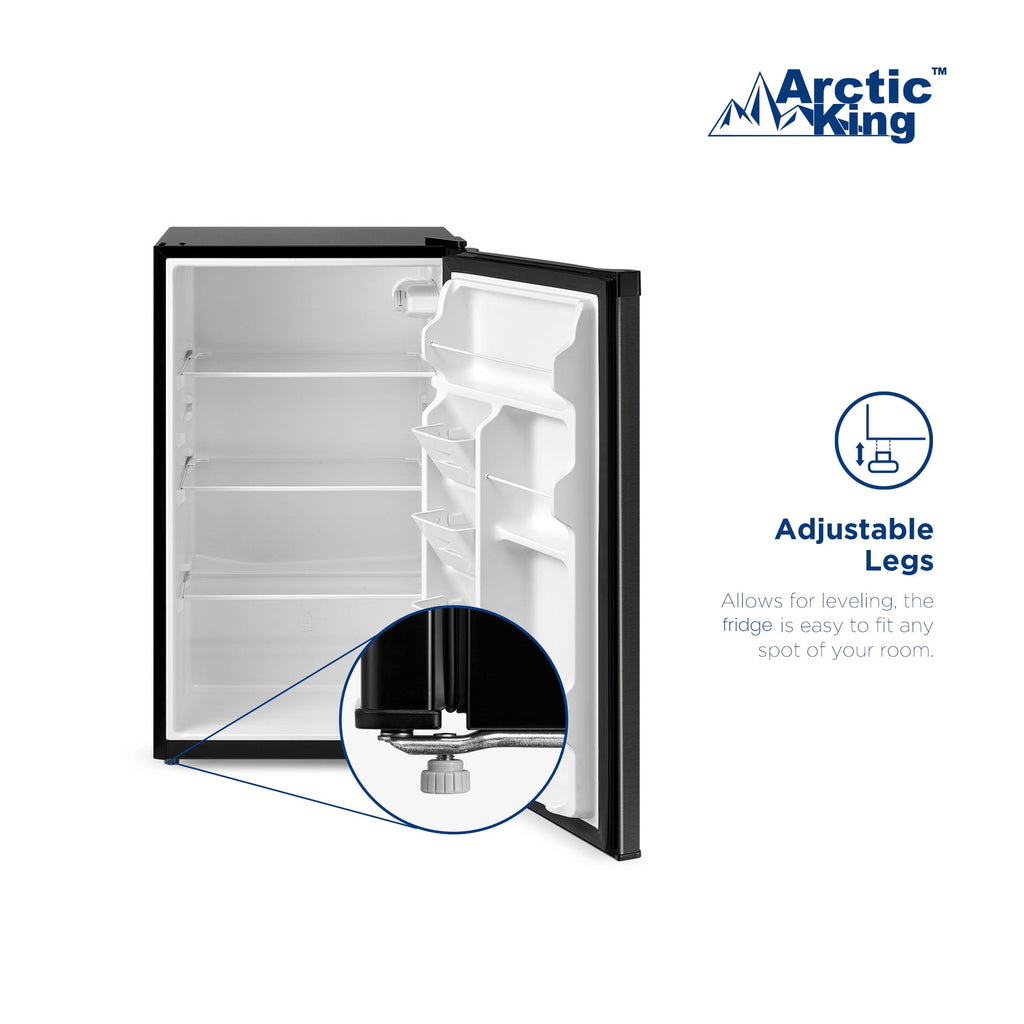 Arctic King 4.4 Cu ft One-Door No Freezer Mini Fridge, Black Stainless Steel Look E-Star, ARM44A5ASL