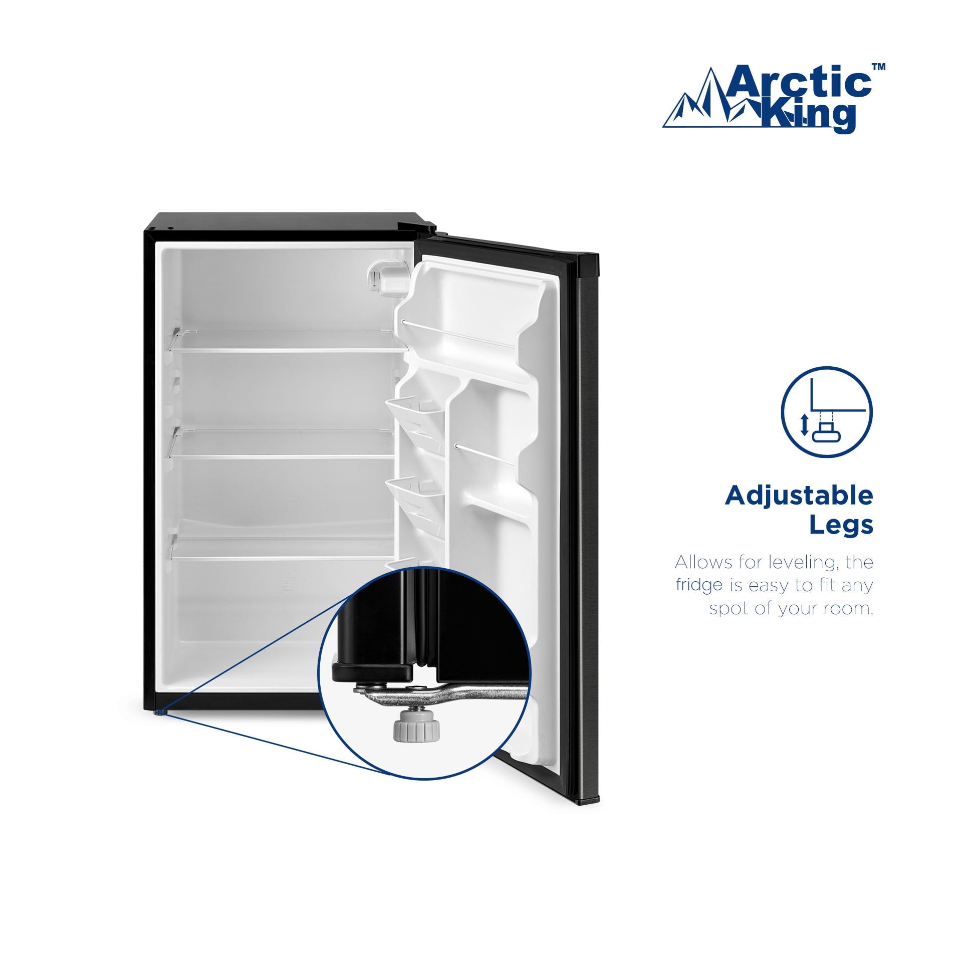 Arctic King 4.4 Cu ft One-Door No Freezer Mini Fridge, Black Stainless Steel Look E-Star, ARM44A5ASL