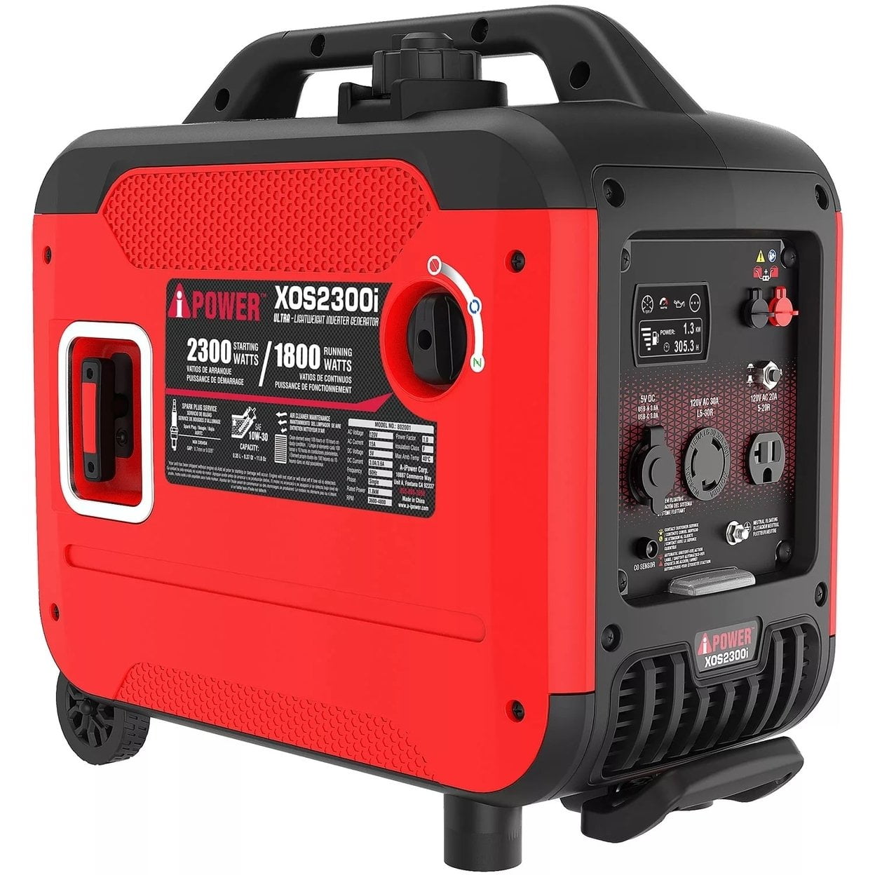 A-iPower 2300 Watt Portable Generator Inverter With Portability Kit and CO Sensor