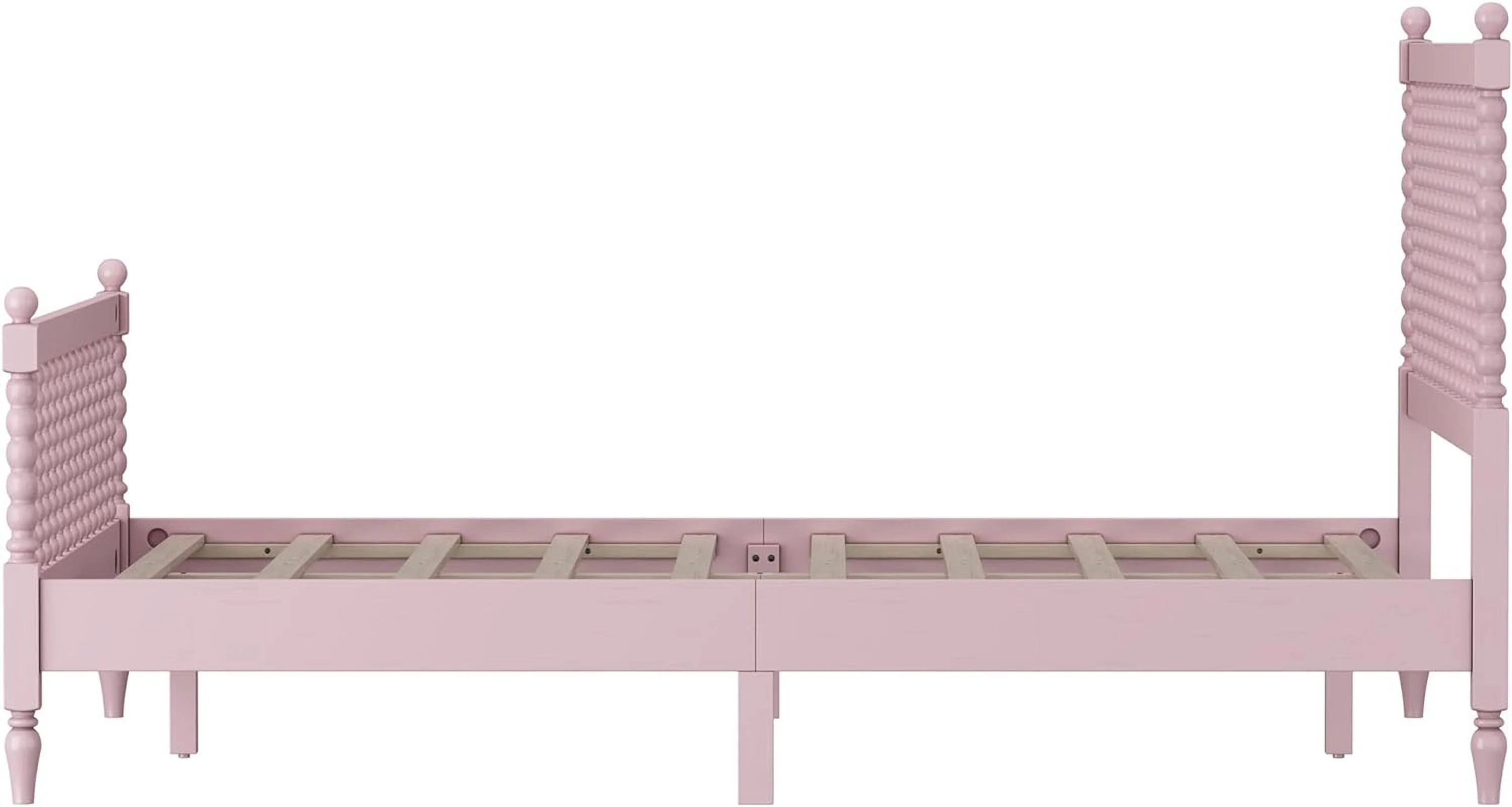 3Pcs Bedroom Set With 2 Nightstands, Queen Size Bed Frame With Gourd Shaped Headboard And Footboard, Solid Wood Platform Bed, No Spring Box Required,