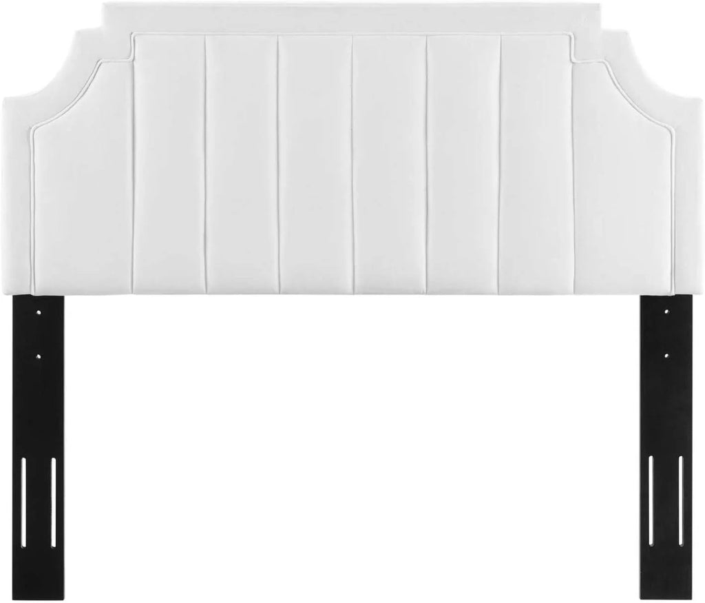 Alyona Channel Tufted Performance Velvet Headboard, , White