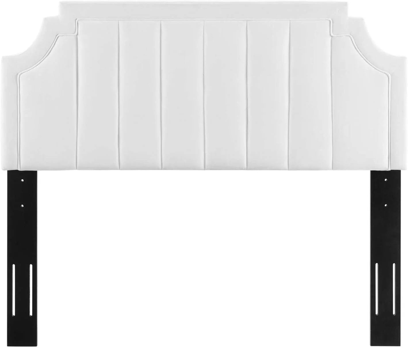 Alyona Channel Tufted Performance Velvet Headboard, , White