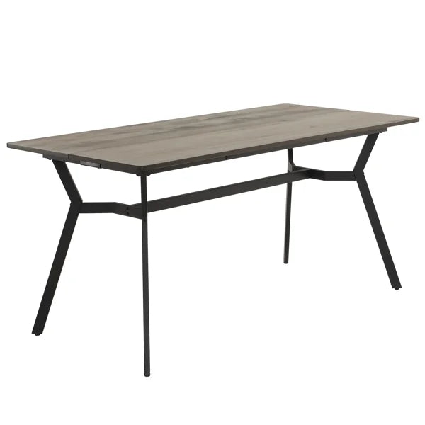 ALFRESCO N101 Rectangular Table 1160*76*76cm with Diagonal Feet Solid Wood Grey Desktop Splicing, Disassemble