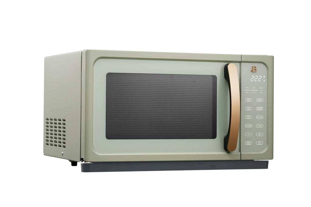 Beautiful 1.1 Cu ft 1000 Watt, Sensor Microwave Oven, Sage Green by Drew Barrymore, New