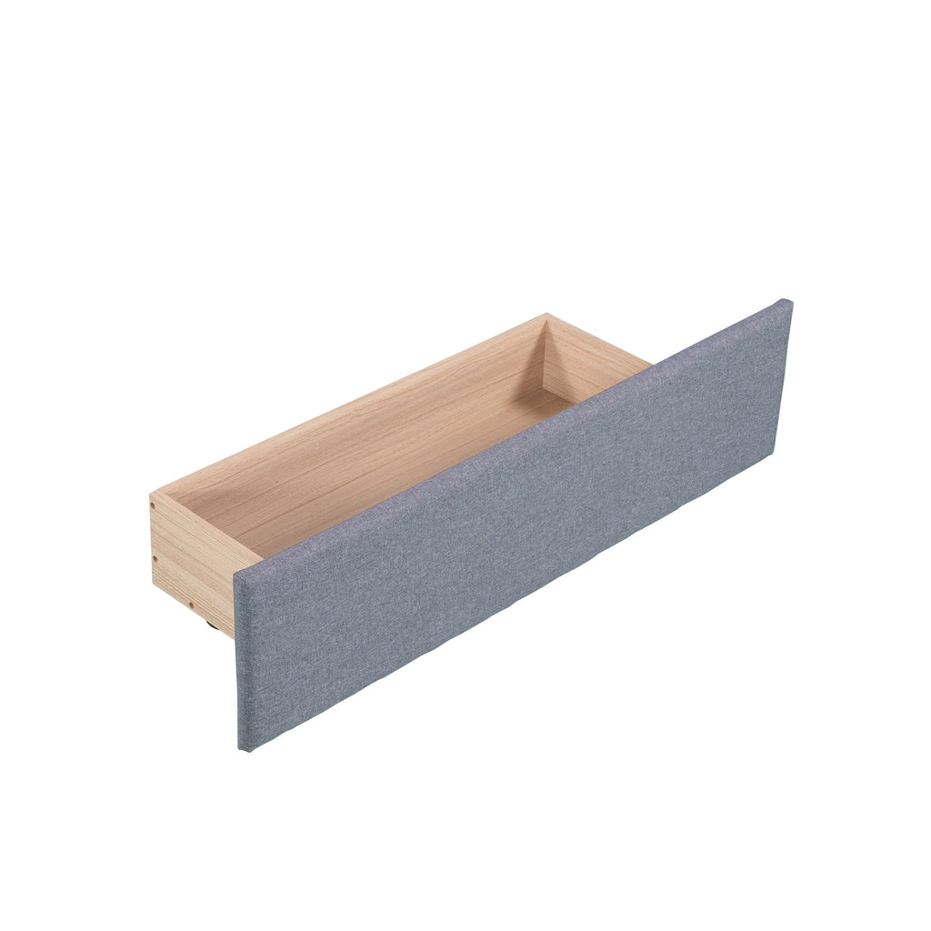 Bellemave L-Shaped Daybed with Trundle and Drawers, Double Twin Size Upholstered Sofa Bed with Storage, Twin Daybed Frame for Kids, Teens & Adults, Gray