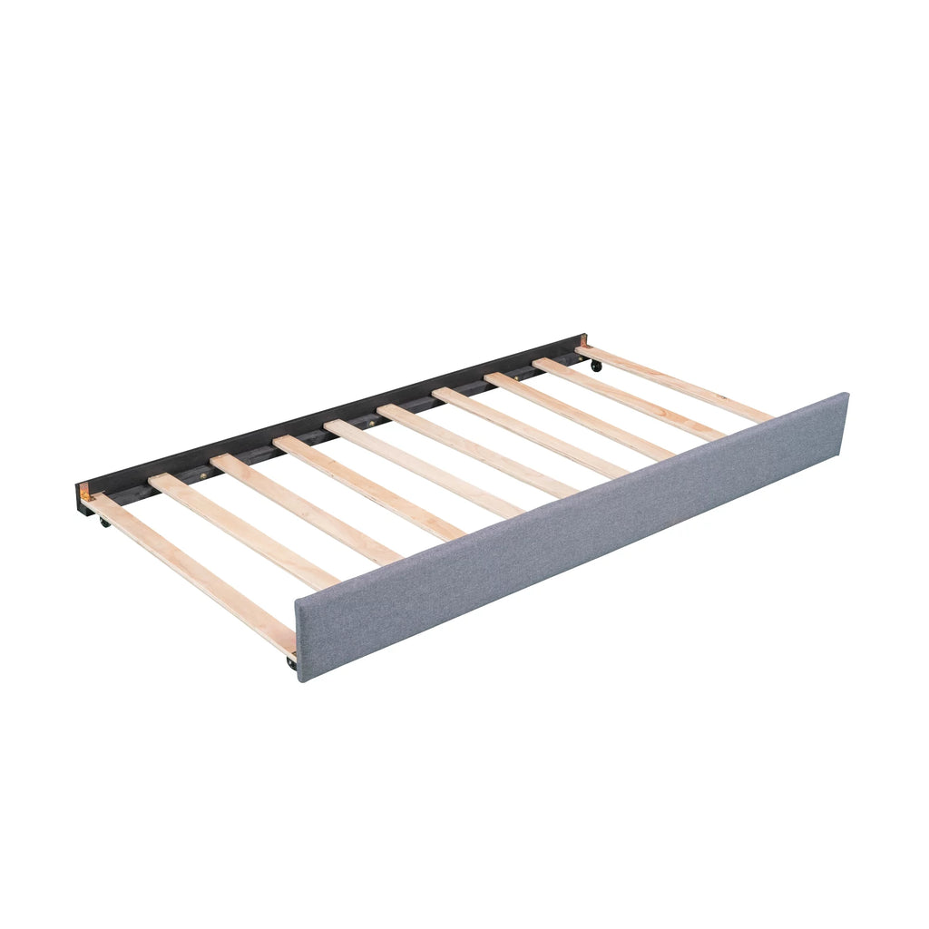 Bellemave L-Shaped Daybed with Trundle and Drawers, Double Twin Size Upholstered Sofa Bed with Storage, Twin Daybed Frame for Kids, Teens & Adults, Gray