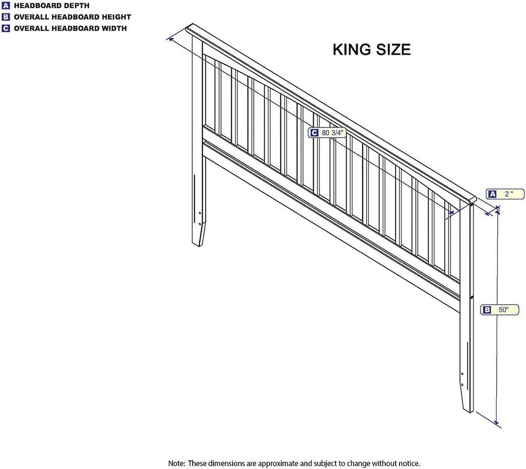 Atlantic Furniture Mission Headboard, King, Walnut, Model:AR287854
