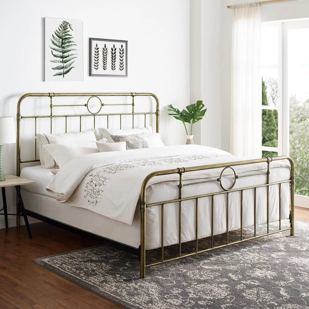 Antiqua Metal Pipe King Size Bed in Bronze