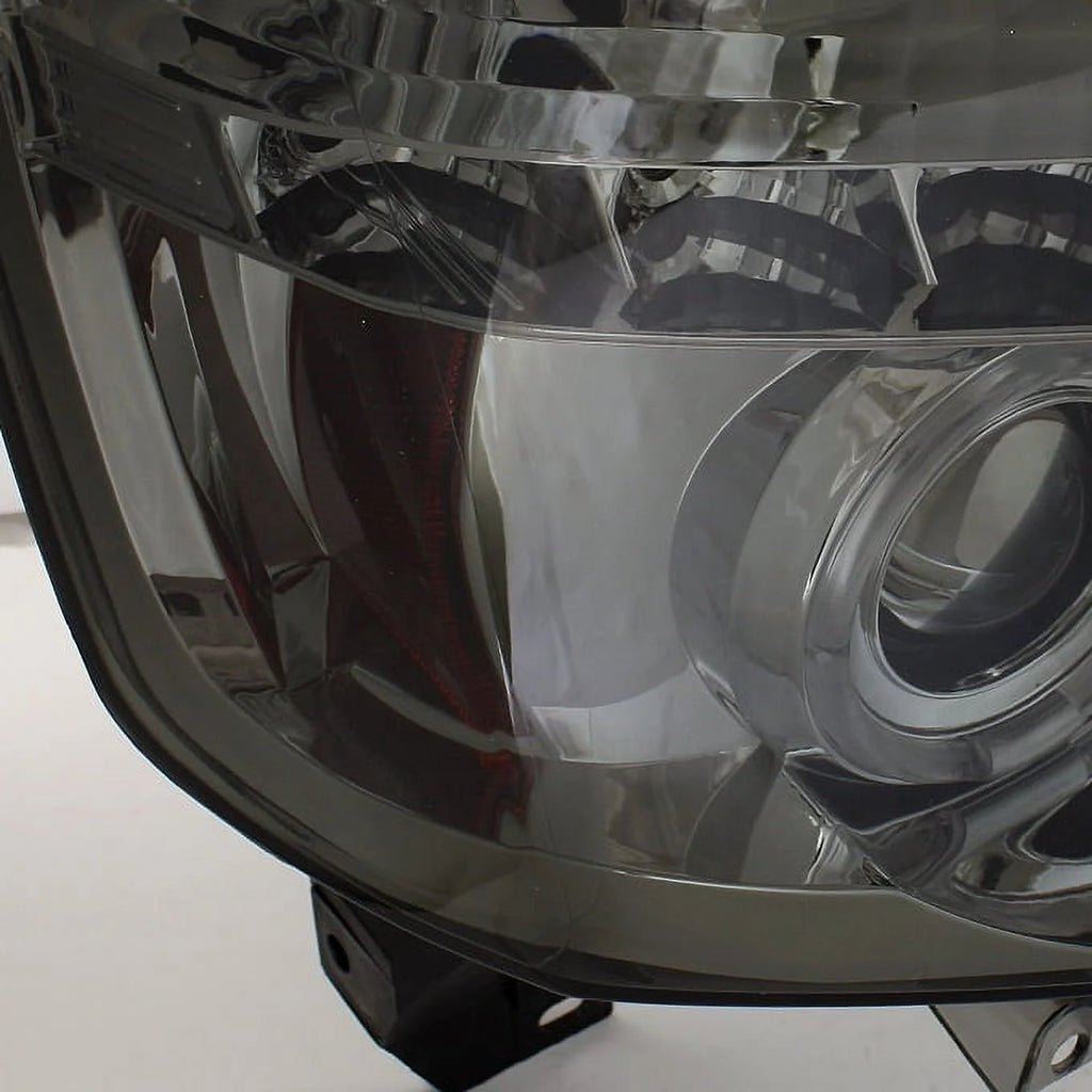 AKKON - For 2004-2015 Titan Smoked Dual Halo LED Projector Headlights + Dark Red Tail Light Lamp