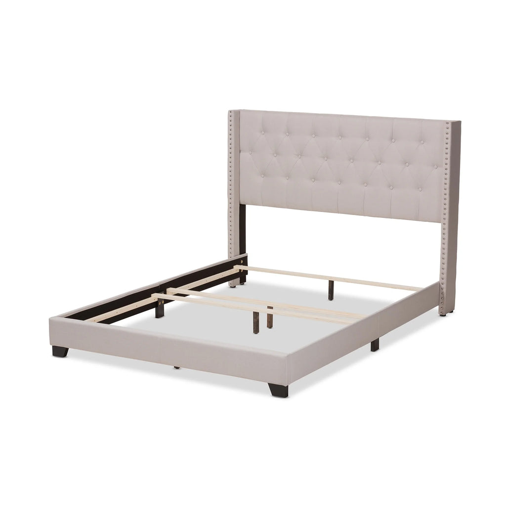 Baxton Studio Contemporary Bed by  Beige King