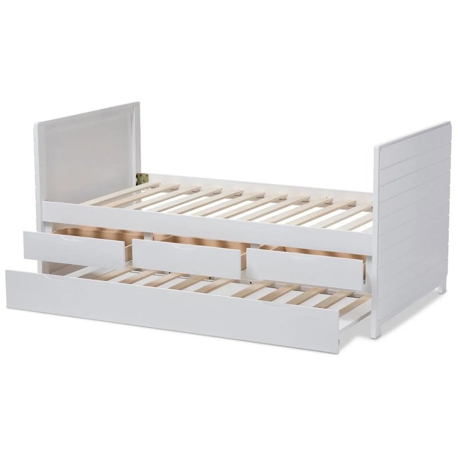 Baxton Studio Linna Storage Daybed with Trundle in White