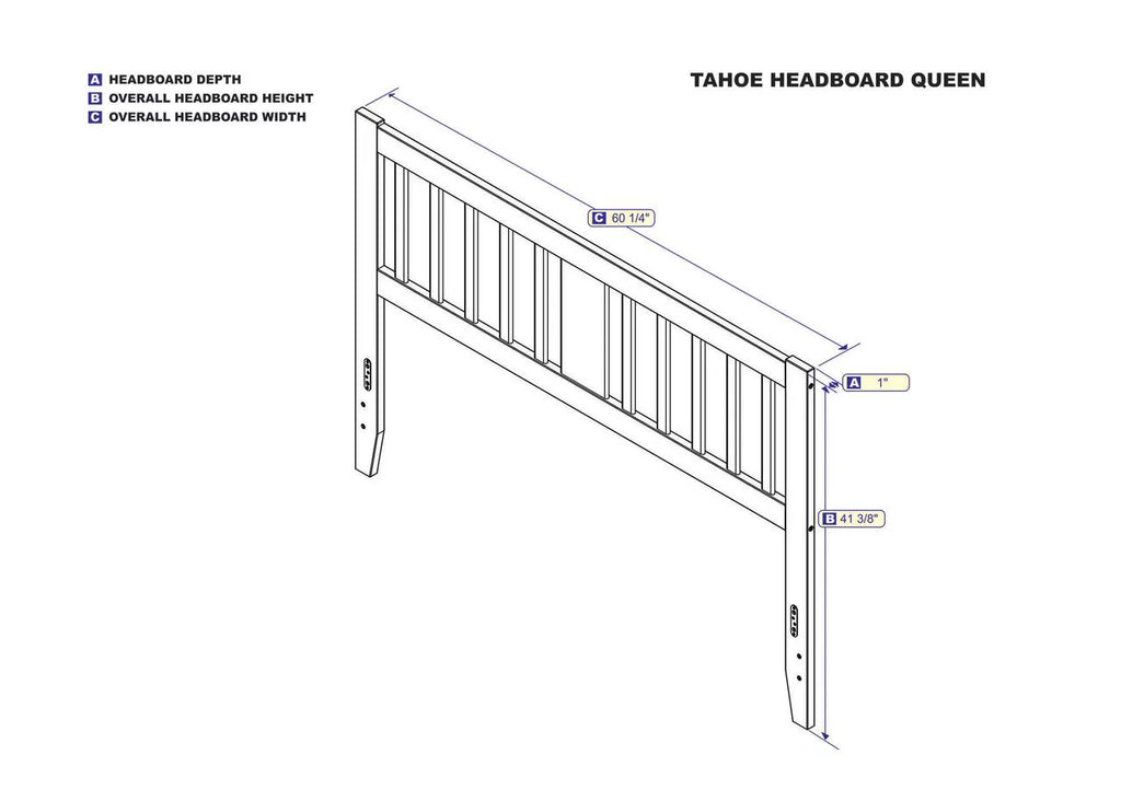 AFI Tahoe Slatted Wood Headboard with 2 USB Ports, Queen, Espresso