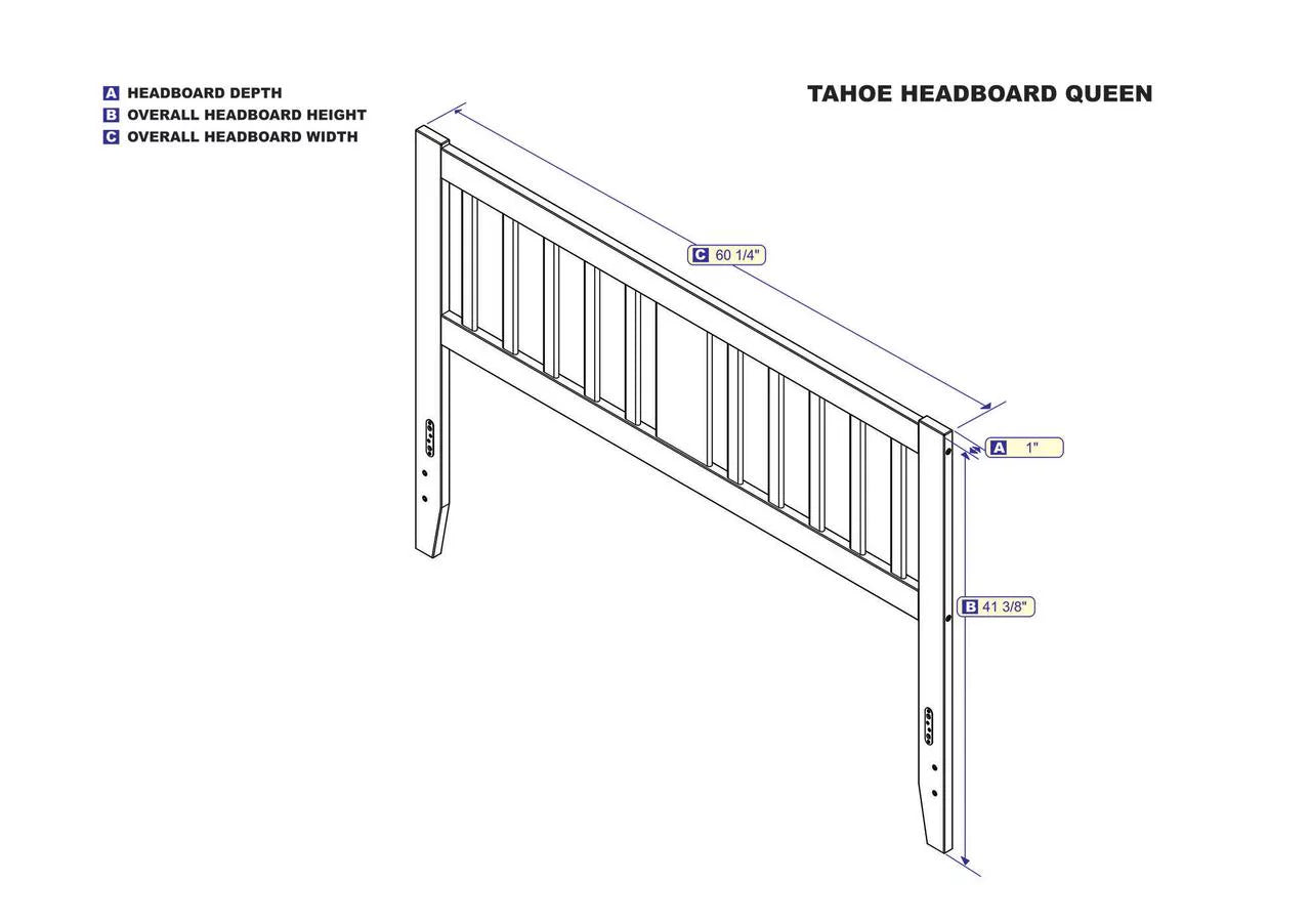AFI Tahoe Slatted Wood Headboard with 2 USB Ports, Queen, Espresso