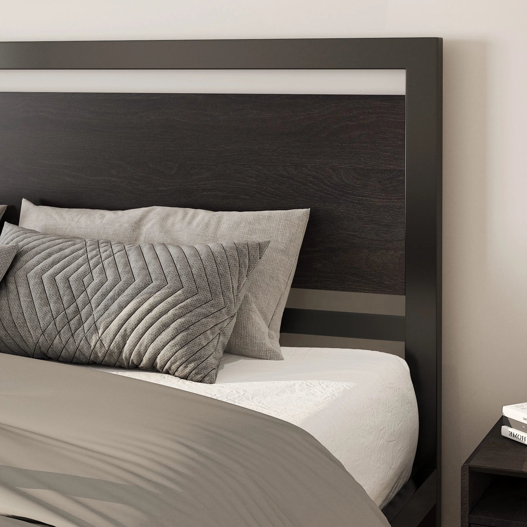 Amolife Full Size Metal Platform Bed Frame with Headboard & Footboard, Black