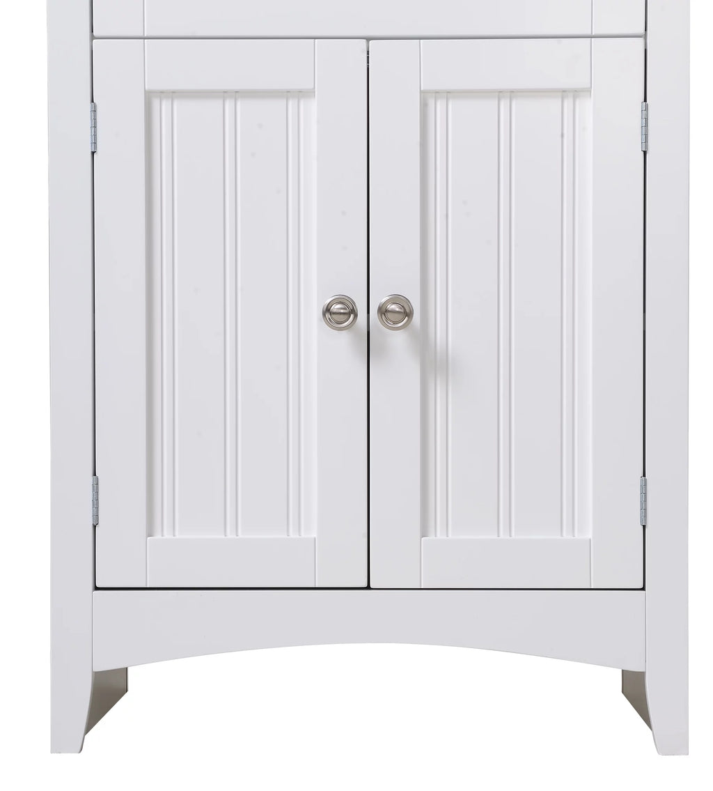 American Furniture Classics Microwave Kitchen Utility Cart Cabinet, White