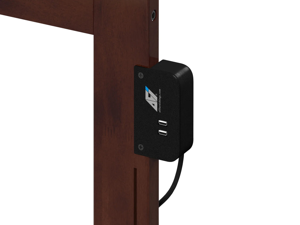 AFI Richmond King Solid Wood Platform Bed with Footboard and Twin XL Trundle in Walnut