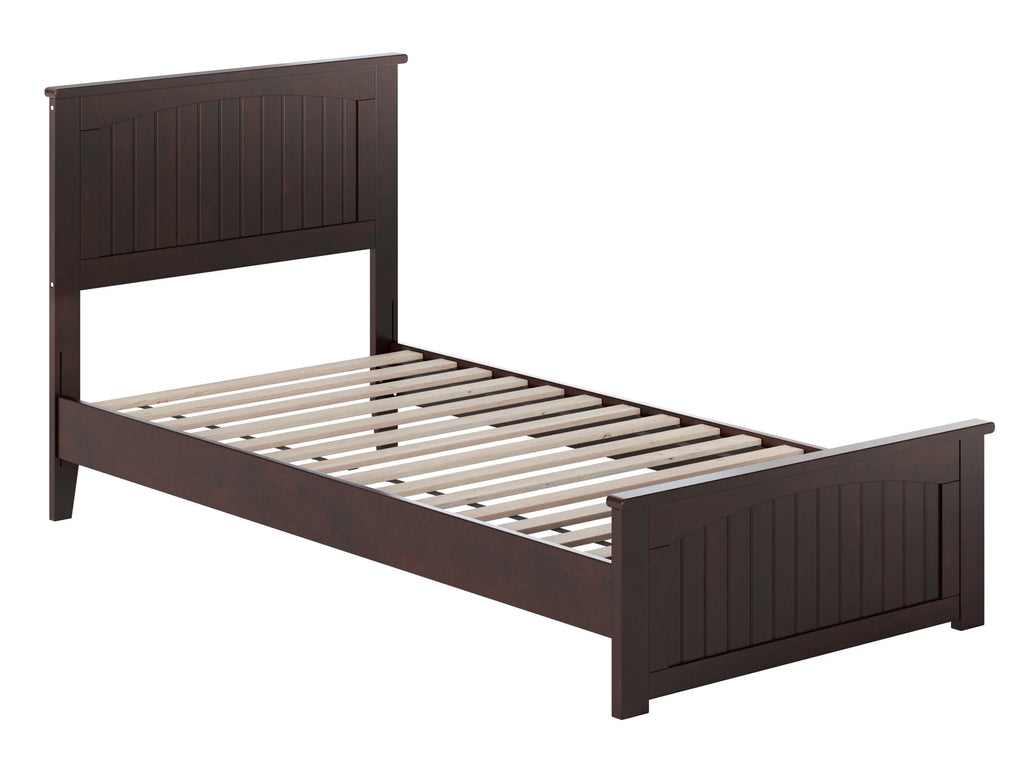 AFI Naples Twin XL Solid Wood Low Profile Platform Bed with Matching Footboard, Espresso