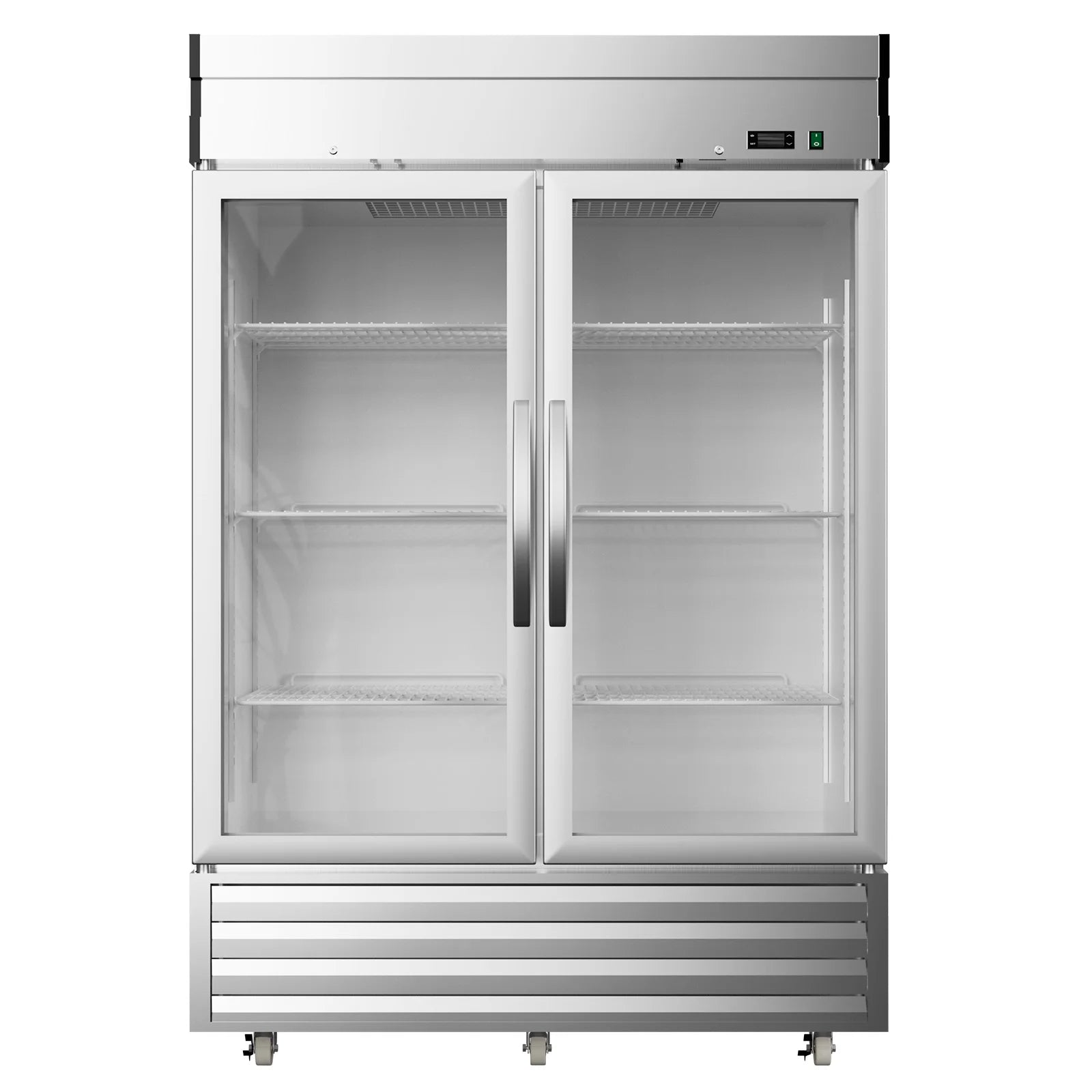 54"W 49 Cu.ft Commercial Refrigerator, NSF Stainless Steel Upright Reach-in, Solid Locked Door Dynamic Cooling with Lighting Temperature 33°F-41°F for Restaurant Bar Shop Residential