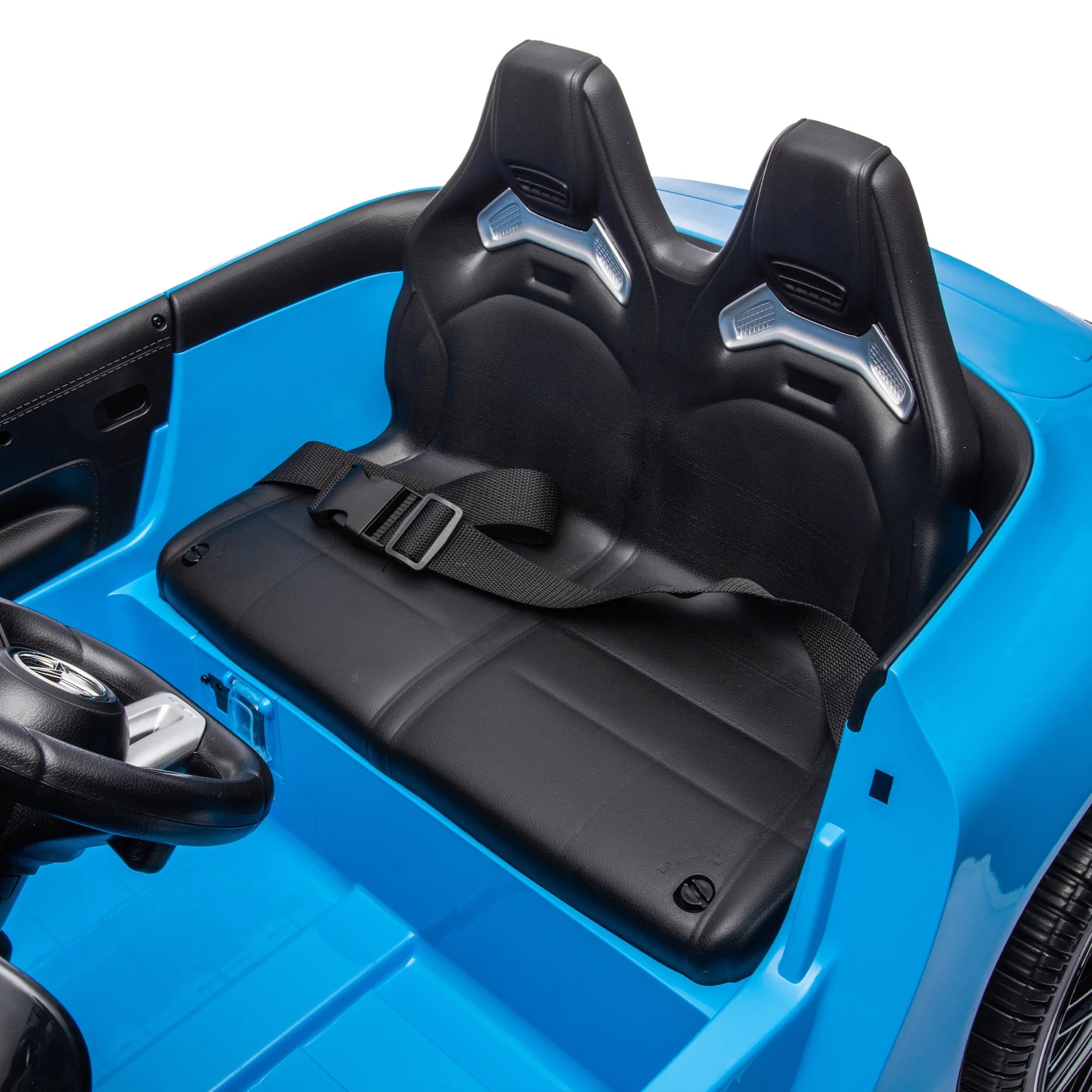 24V Ride on Car w/Parent Remote Control, Licensed Mercedes-Benz SL63 Powered Ride On Toy Car for Kids, Electric Car for Boy w/Music Bluetooth/LED Headlight/Belt, 200w Super Powerful Motor, Blue