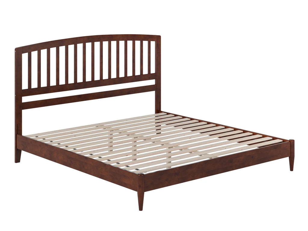 AFI Quincy King Solid Wood Low Profile Platform Bed, Walnut