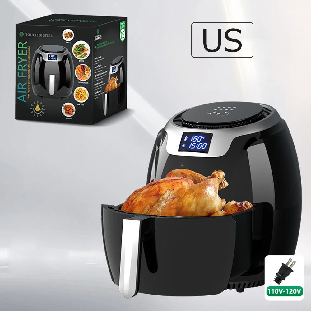 Air Fryer 7L Large Capacity Household Non Stick Pan Smart Touch Screen 1800W High Power can be Intelligently Timed without Oil Frying