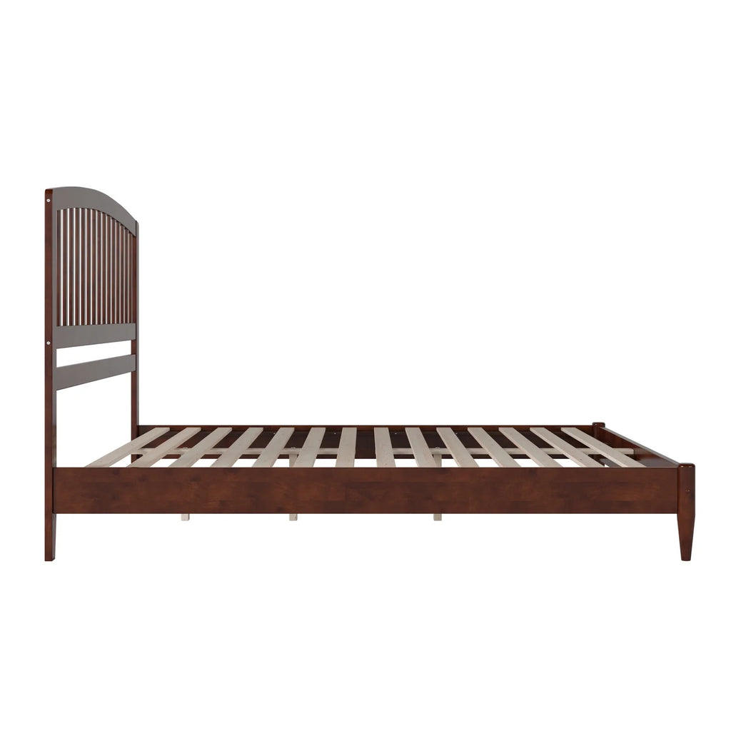 AFI Quincy King Solid Wood Low Profile Platform Bed, Walnut
