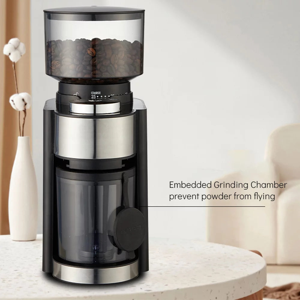 Aibecy Electric Burr Coffee Grinder Adjustable Automatic Conical Burr Mill Coffee Bean Grinder with 25 Grind Setting for 2-12 Cups Capacity French Press Drip Coffee and Espresso Black