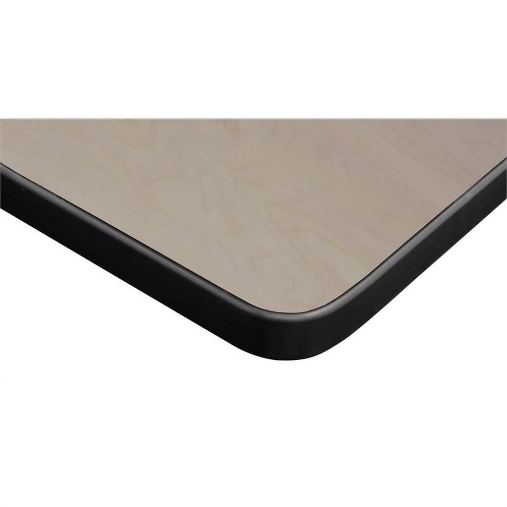 60" x 24" Flip Top Mobile Training Table w/ Divider- Maple & 2 Stack Chairs