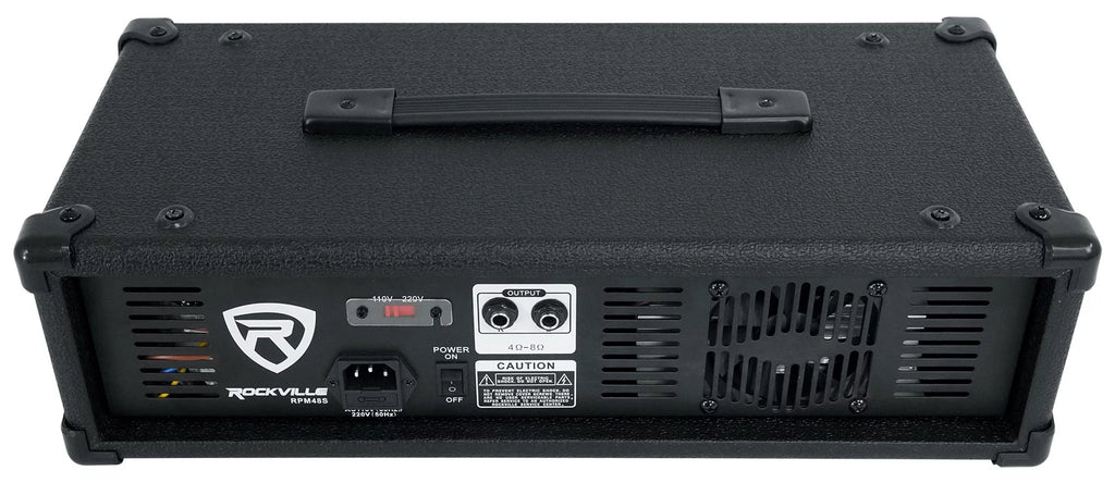 (2) Rockville SPGN154 15" 1600W DJ PA Speakers+Powered 4-Ch. Mixer+Stands+Cables