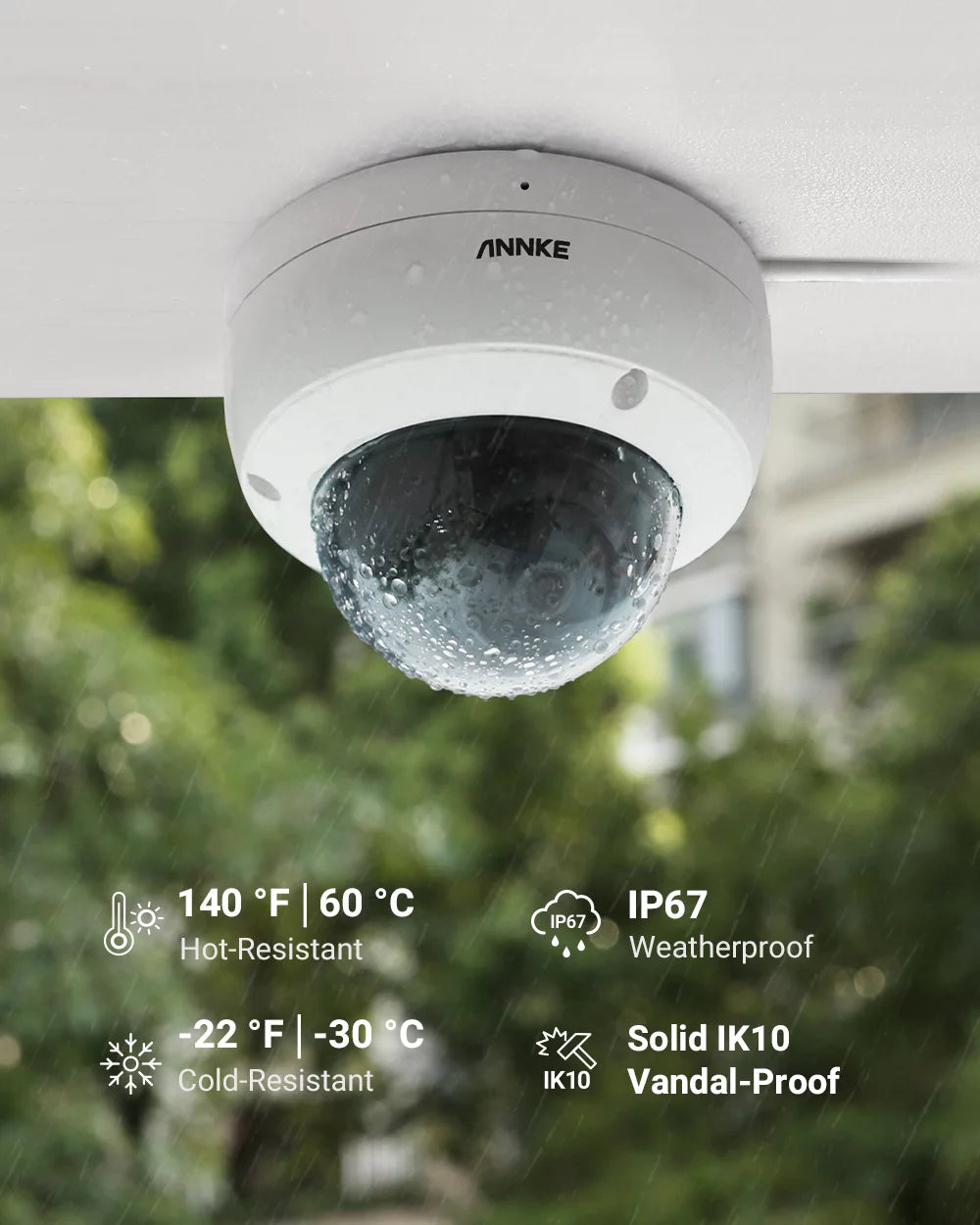 ANNKE 4PCS Ultra HD 8MP Poe Camera 4K Outdoor Indoor Weatherproof Security Network Dome EXIR Night Vision Email Alert CCTV Camera