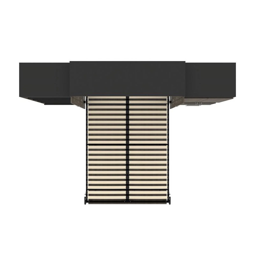 Atlin Designs 124" Queen Murphy Bed with Multifunctional Storage in Bark Gray