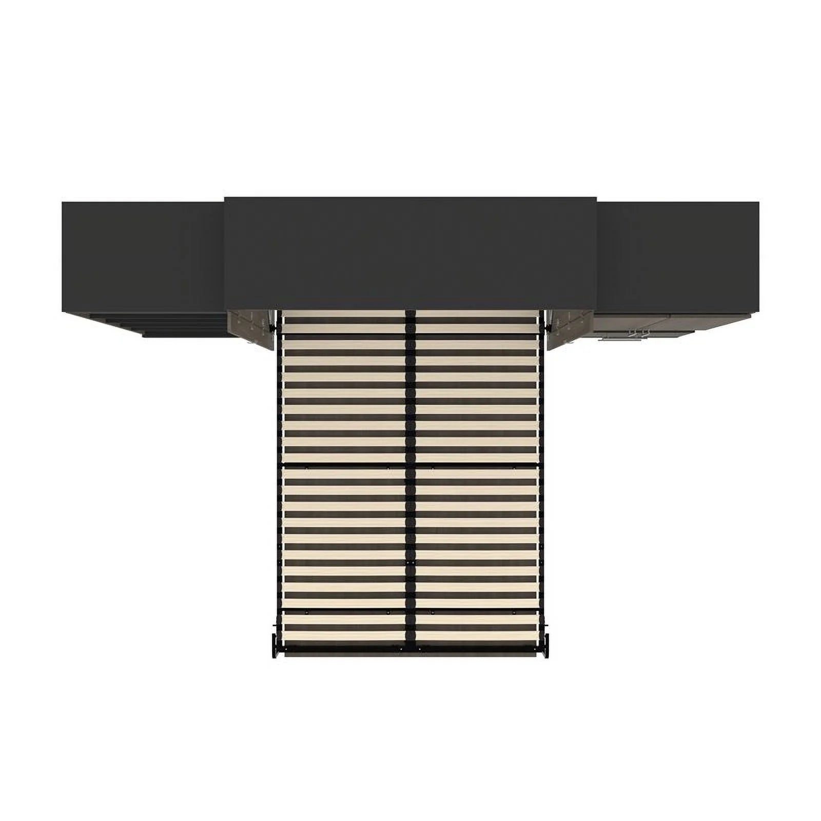 Atlin Designs 124" Queen Murphy Bed with Multifunctional Storage in Bark Gray