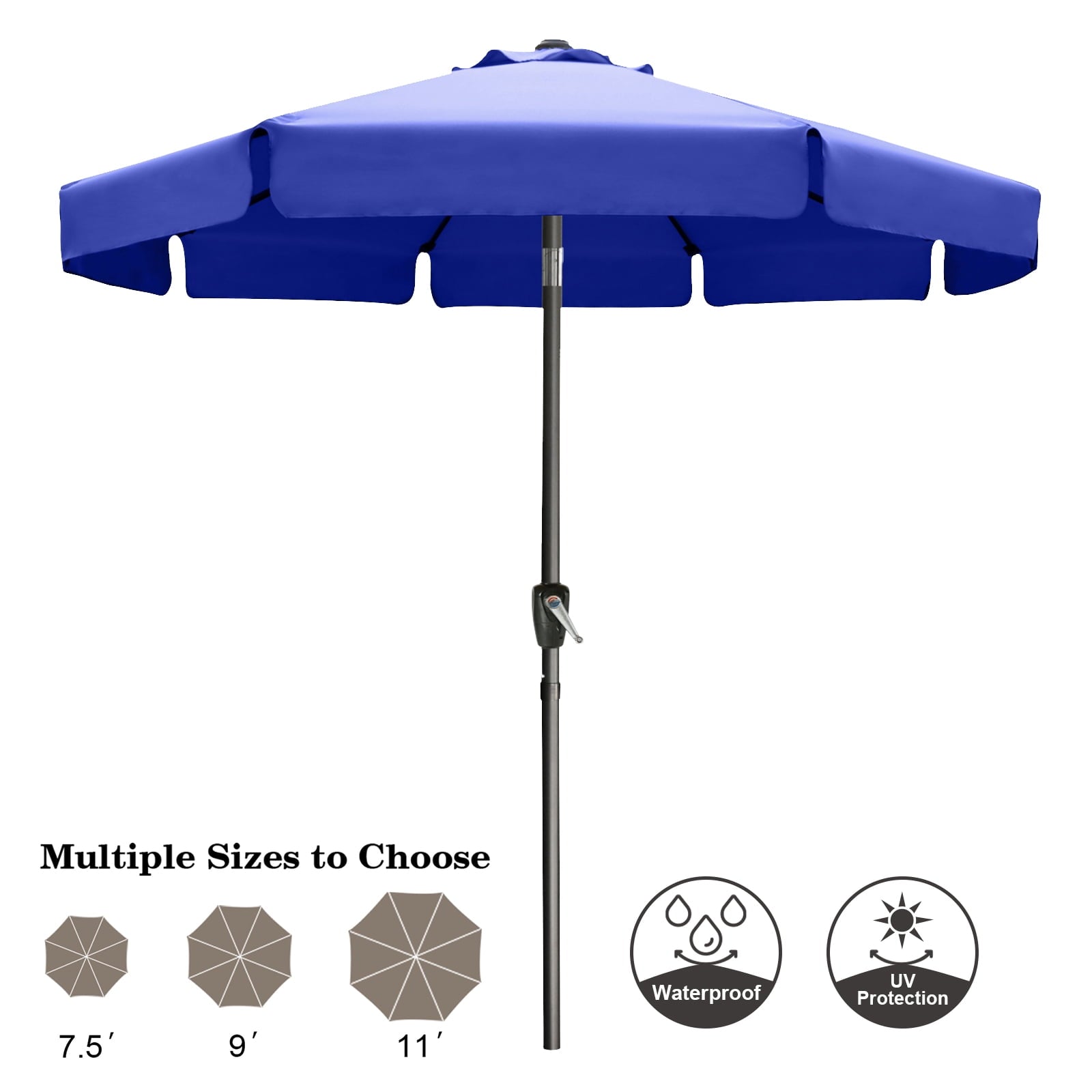 ABCCANOPY 10ft Outdoor Market Patio Umbrella with Push Button Tilt,13+Colors, Red