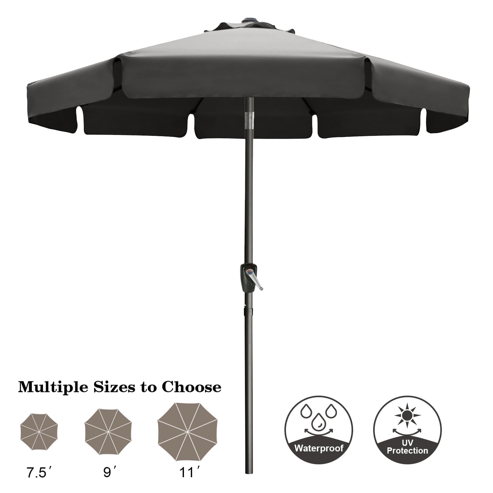 ABCCANOPY 10ft Outdoor Market Patio Umbrella with Push Button Tilt,13+Colors, Red