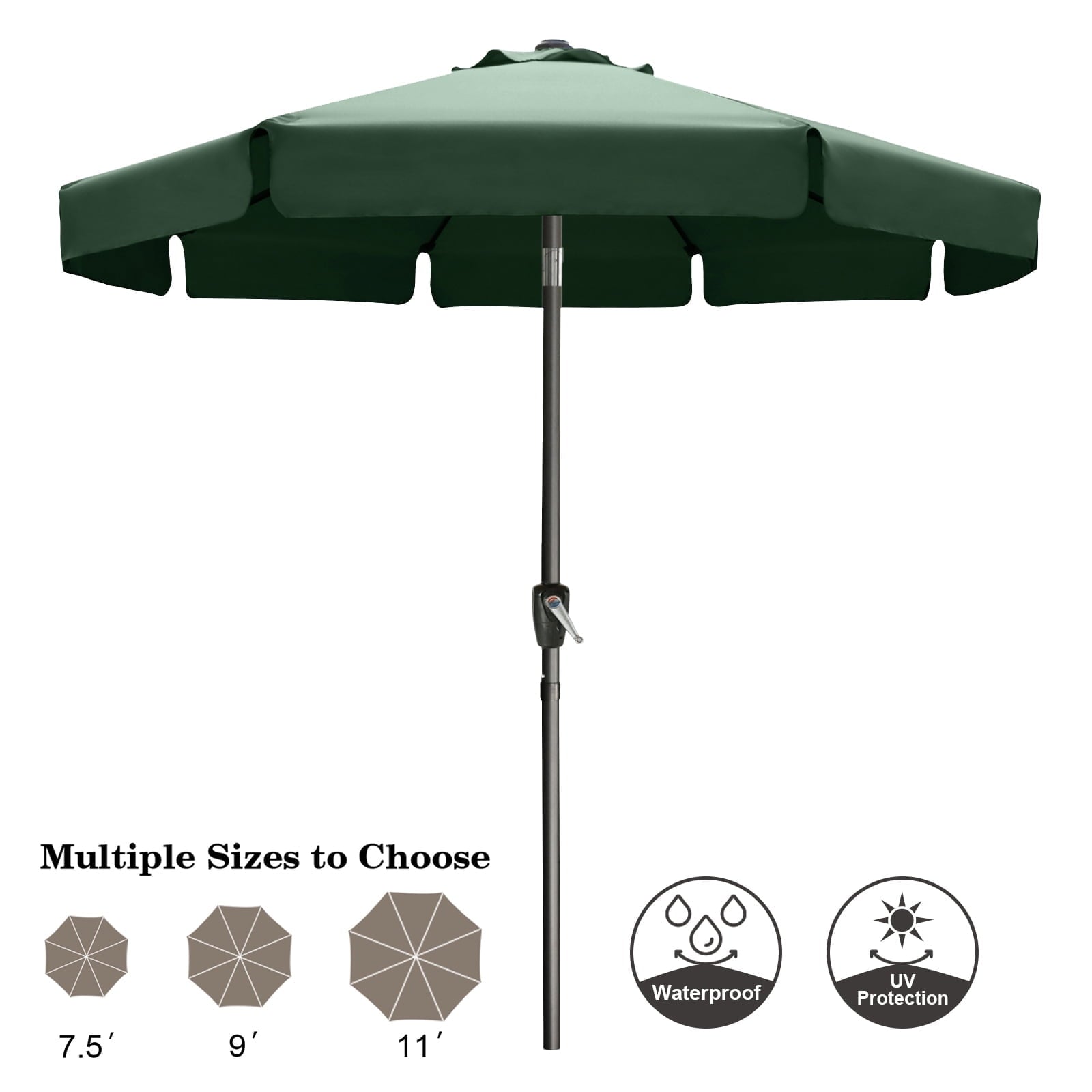 ABCCANOPY 10ft Outdoor Market Patio Umbrella with Push Button Tilt,13+Colors, Red