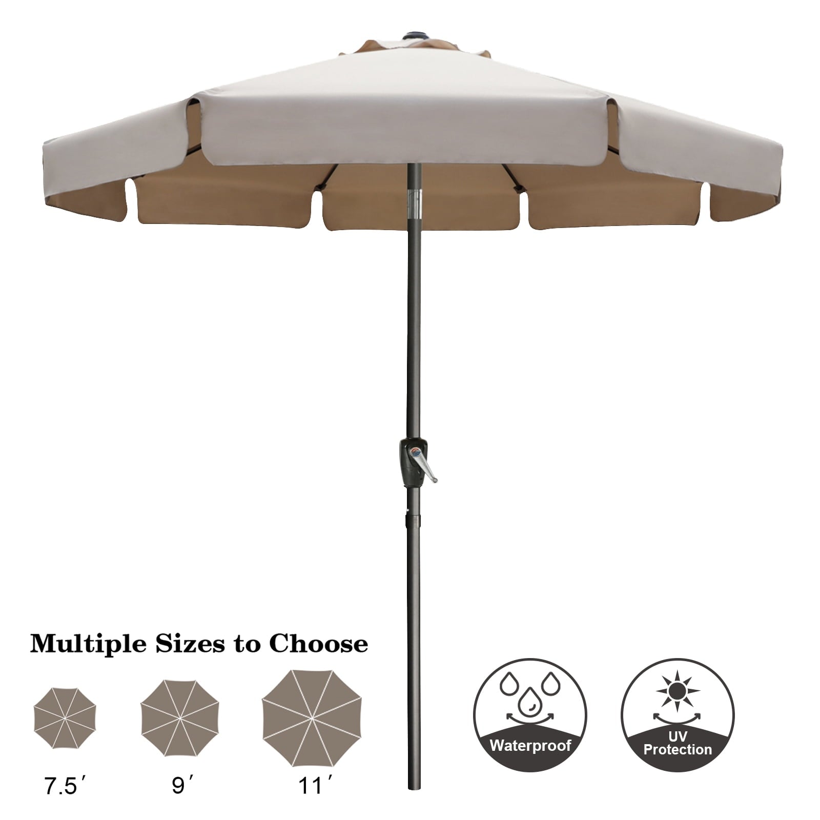ABCCANOPY 10ft Outdoor Market Patio Umbrella with Push Button Tilt,13+Colors, Red