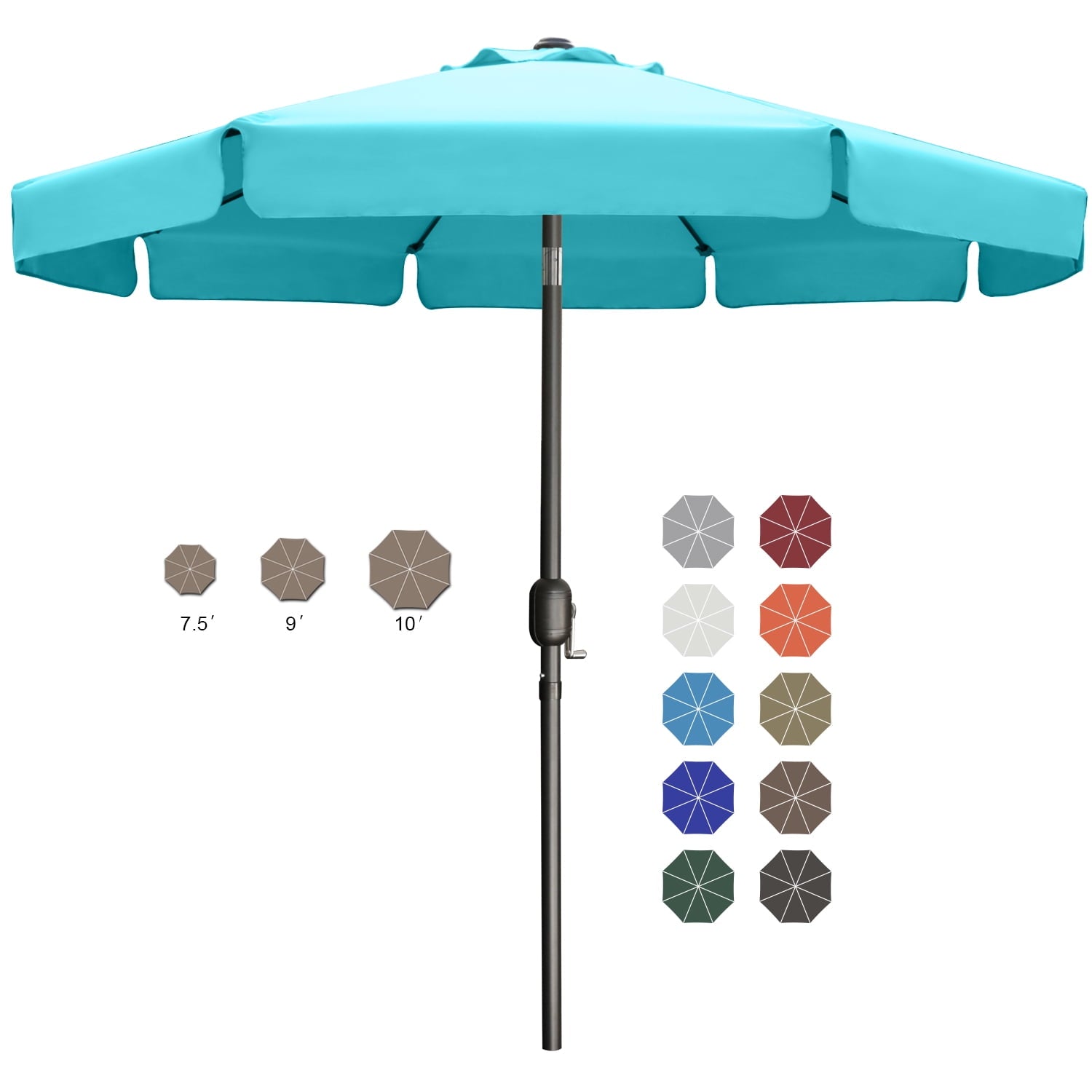 ABCCANOPY 10ft Outdoor Market Patio Umbrella with Push Button Tilt,13+Colors, Red