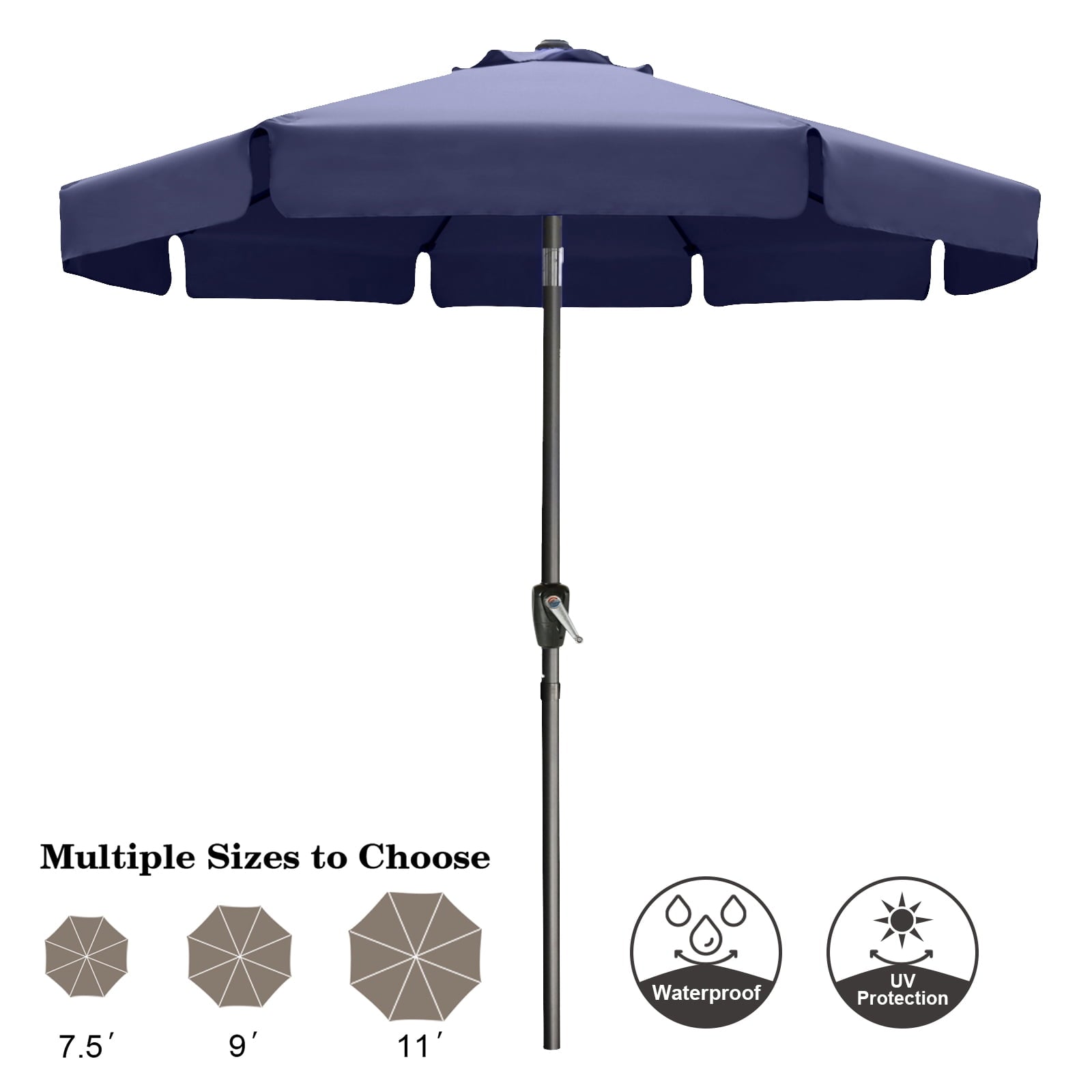 ABCCANOPY 10ft Outdoor Market Patio Umbrella with Push Button Tilt,13+Colors, Red
