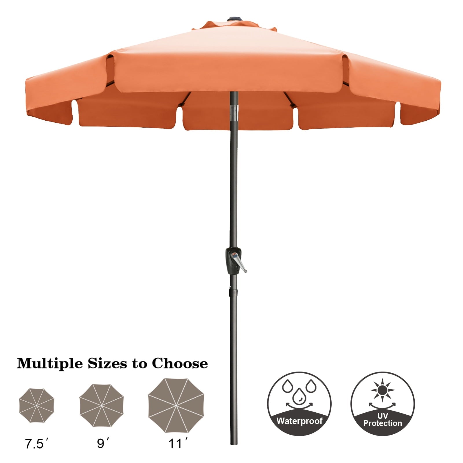 ABCCANOPY 10ft Outdoor Market Patio Umbrella with Push Button Tilt,13+Colors, Red