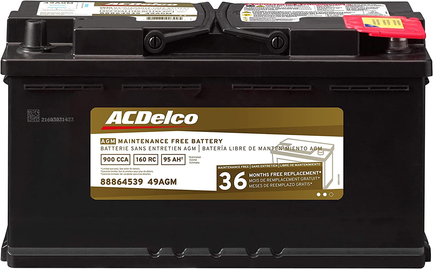 ACDelco AGM Automotive BCI Group 49 Battery 49AGM 12 Volts