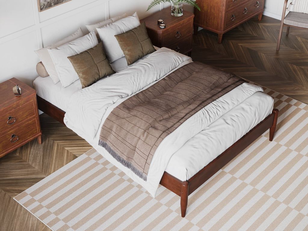 AFI Pasadena 14" Walnut Solid Wood Platform Bed, Full