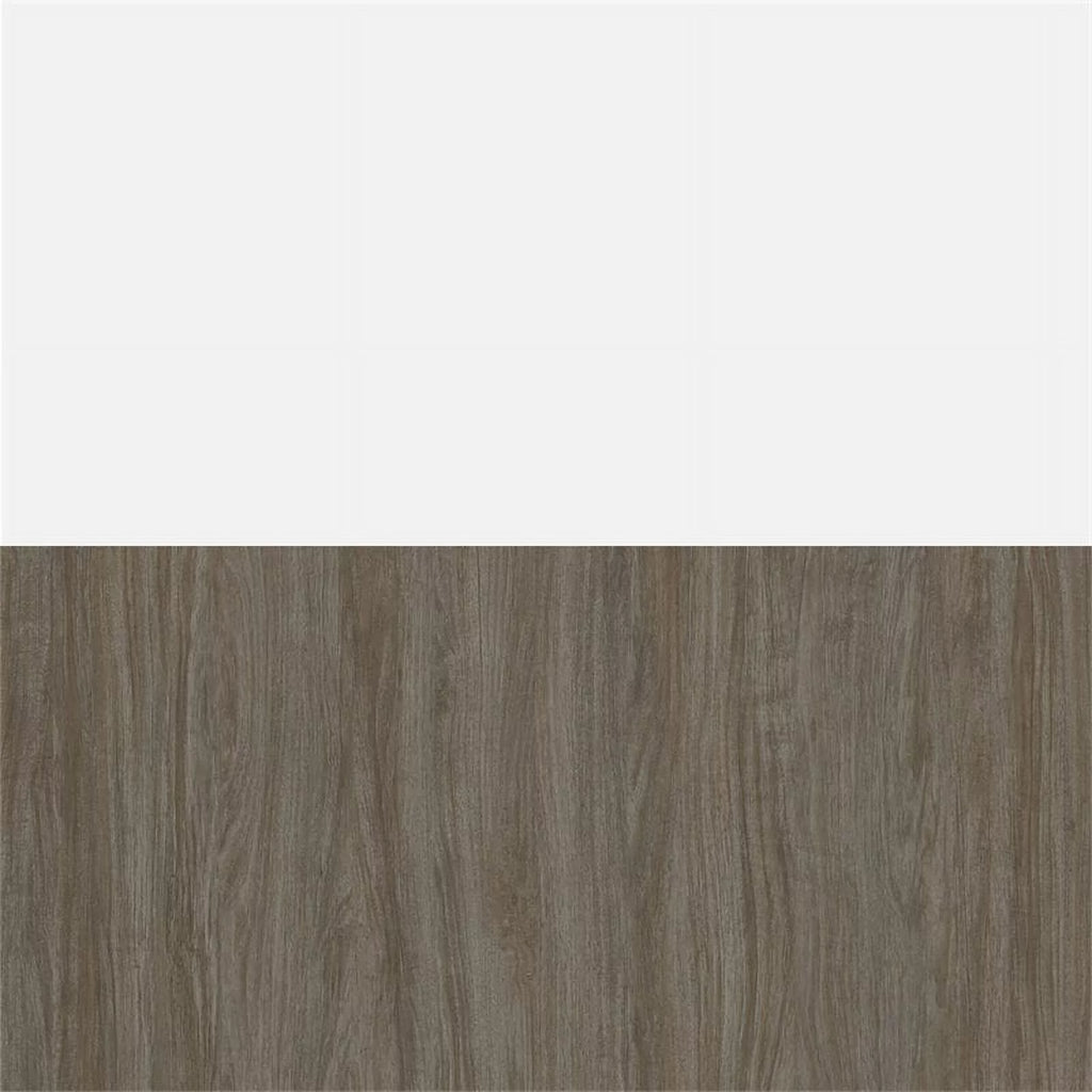 Atlin Designs 104" Modern Wood Queen Murphy Bed with 2 Storage Cabinets in White