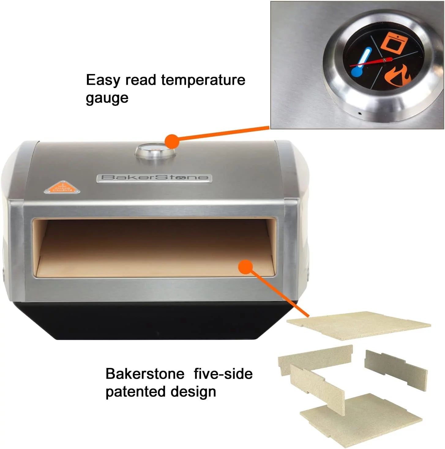 BakerStone Gas Stove Top Pizza Oven Box For Indoor Kitchen Outdoor Stove,Pizza Night Pizza Maker With Pizza Turner And Pizza Peel